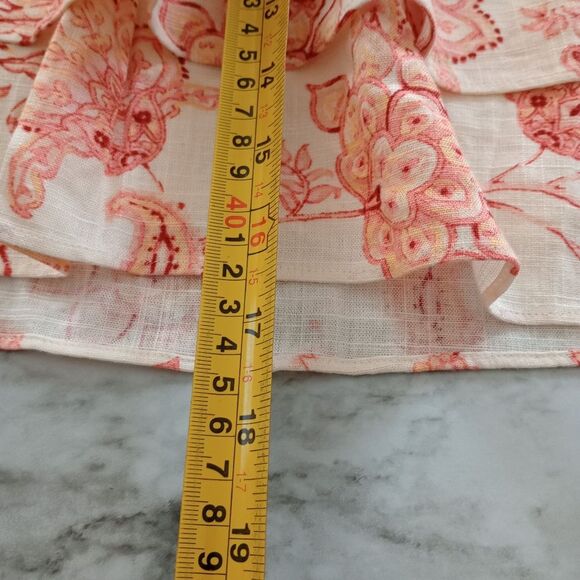 Express Ivory Pink Printed Linen Blend Skirt Size 4 - Picture 8 of 8